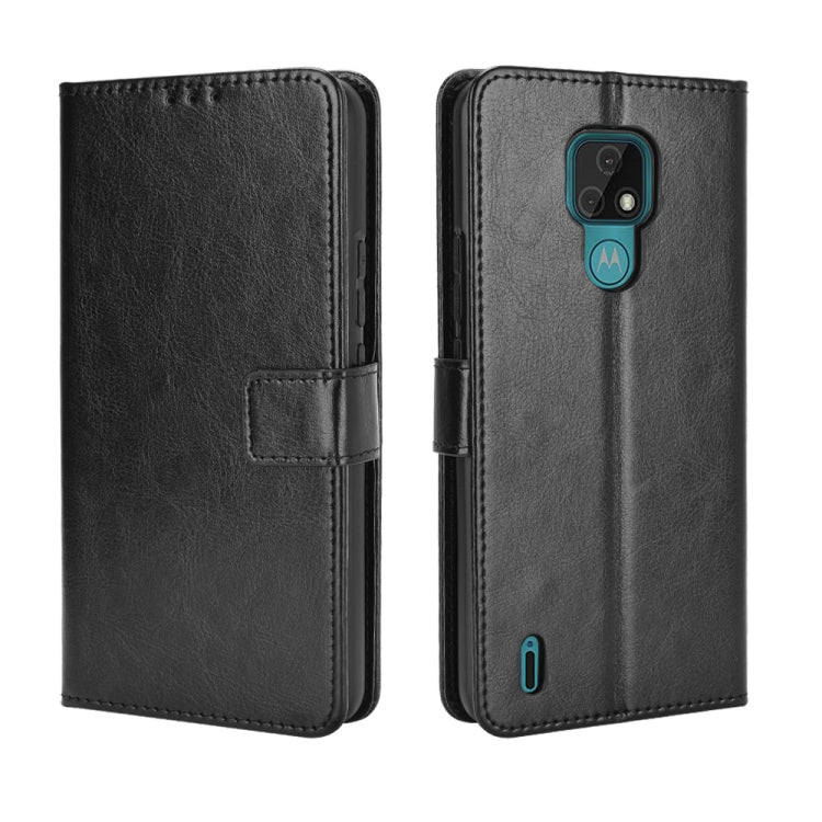For Motorola Moto E7 Retro Crazy Horse Texture Horizontal Flip Leather Case with Holder & Card Slots & Photo Frame
