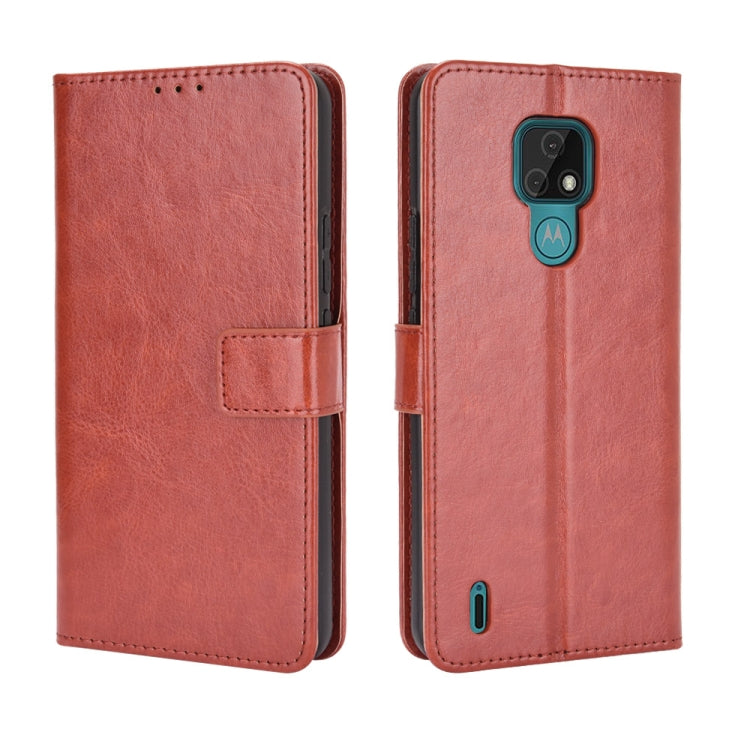For Motorola Moto E7 Retro Crazy Horse Texture Horizontal Flip Leather Case with Holder & Card Slots & Photo Frame