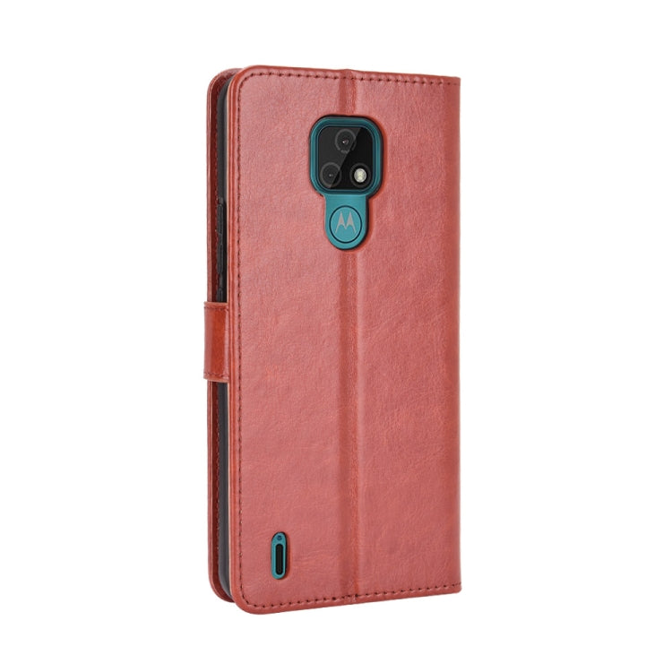 For Motorola Moto E7 Retro Crazy Horse Texture Horizontal Flip Leather Case with Holder & Card Slots & Photo Frame