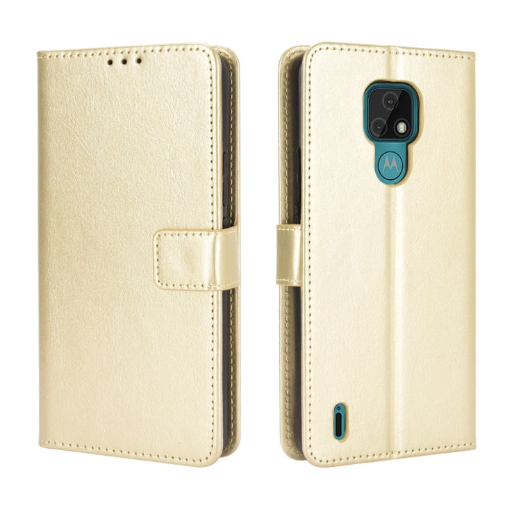 For Motorola Moto E7 Retro Crazy Horse Texture Horizontal Flip Leather Case with Holder & Card Slots & Photo Frame