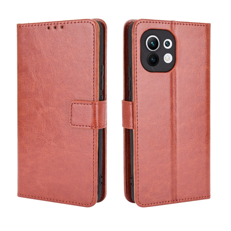 For Xiaomi Mi 11 Retro Crazy Horse Texture Horizontal Flip Leather Case with Holder & Card Slots & Photo Frame