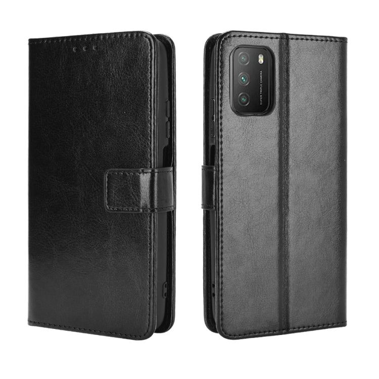 For Xiaomi Poco M3 Retro Crazy Horse Texture Horizontal Flip Leather Case with Holder & Card Slots & Photo Frame