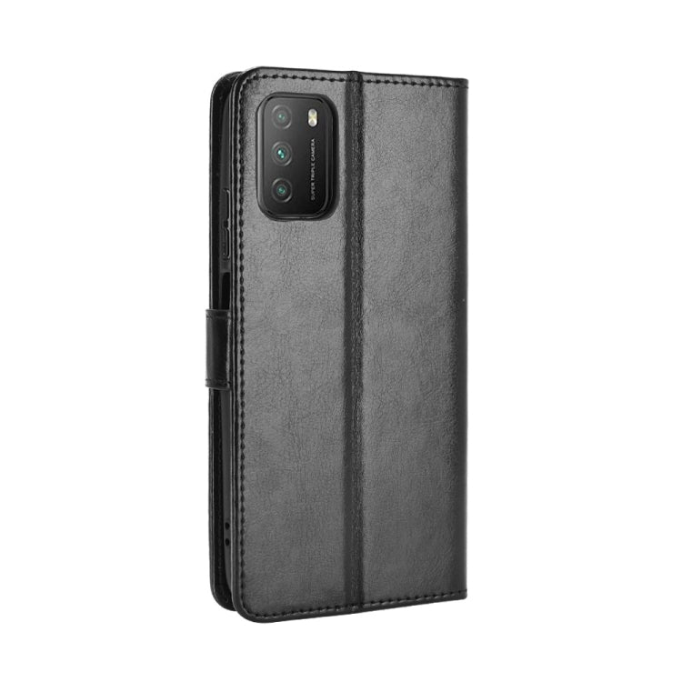 For Xiaomi Poco M3 Retro Crazy Horse Texture Horizontal Flip Leather Case with Holder & Card Slots & Photo Frame