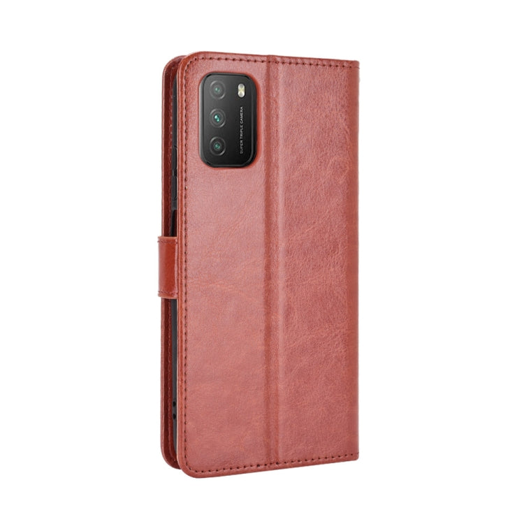 For Xiaomi Poco M3 Retro Crazy Horse Texture Horizontal Flip Leather Case with Holder & Card Slots & Photo Frame