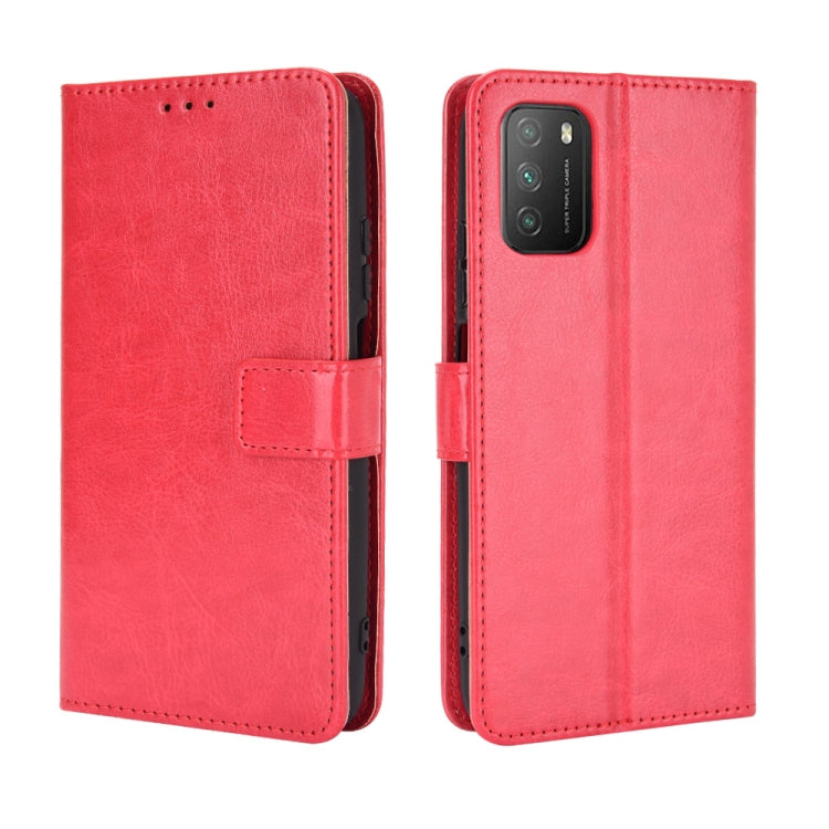 For Xiaomi Poco M3 Retro Crazy Horse Texture Horizontal Flip Leather Case with Holder & Card Slots & Photo Frame