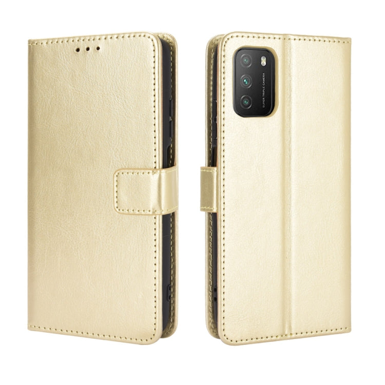 For Xiaomi Poco M3 Retro Crazy Horse Texture Horizontal Flip Leather Case with Holder & Card Slots & Photo Frame