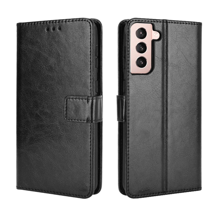 For Samsung Galaxy S21+ 5G Retro Crazy Horse Texture Horizontal Flip Leather Case with Holder & Card Slots & Photo Frame
