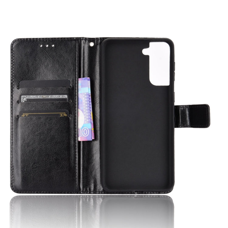 For Samsung Galaxy S21+ 5G Retro Crazy Horse Texture Horizontal Flip Leather Case with Holder & Card Slots & Photo Frame