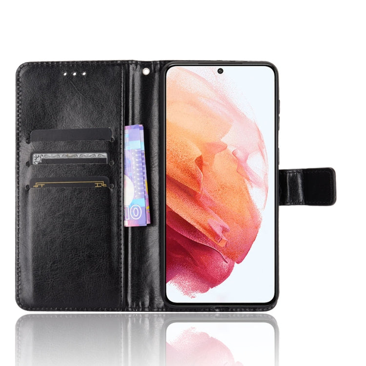 For Samsung Galaxy S21+ 5G Retro Crazy Horse Texture Horizontal Flip Leather Case with Holder & Card Slots & Photo Frame