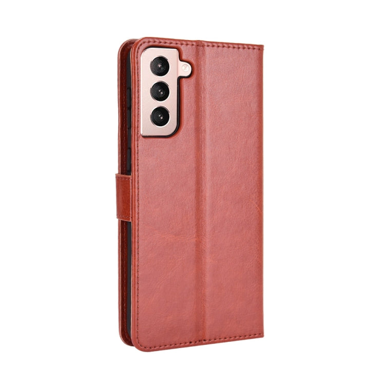 For Samsung Galaxy S21+ 5G Retro Crazy Horse Texture Horizontal Flip Leather Case with Holder & Card Slots & Photo Frame