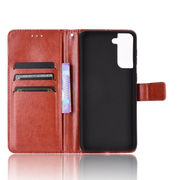 For Samsung Galaxy S21+ 5G Retro Crazy Horse Texture Horizontal Flip Leather Case with Holder & Card Slots & Photo Frame