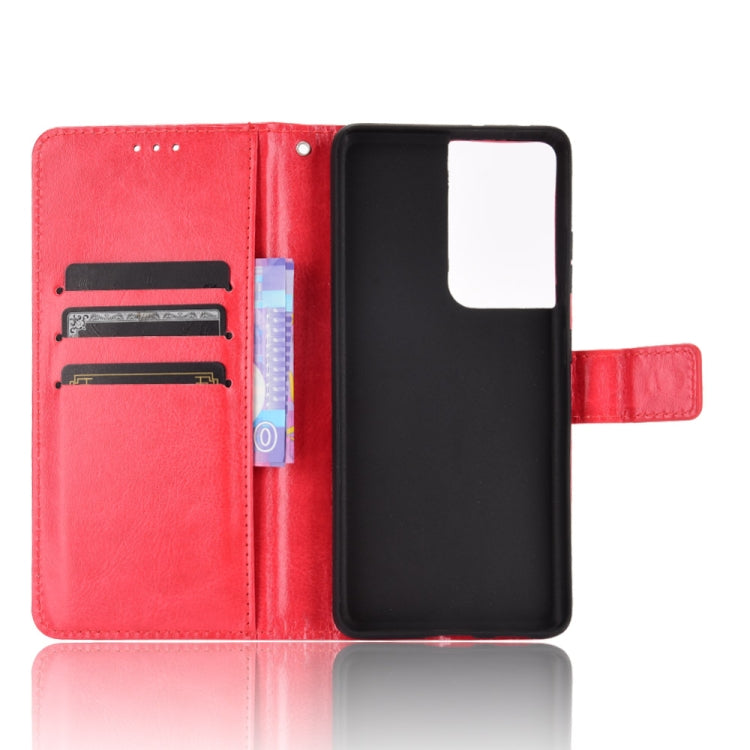 For Samsung Galaxy S21 Ultra 5G Retro Crazy Horse Texture Horizontal Flip Leather Case with Holder & Card Slots & Photo Frame