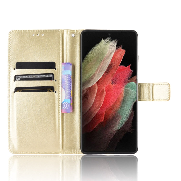 For Samsung Galaxy S21 Ultra 5G Retro Crazy Horse Texture Horizontal Flip Leather Case with Holder & Card Slots & Photo Frame