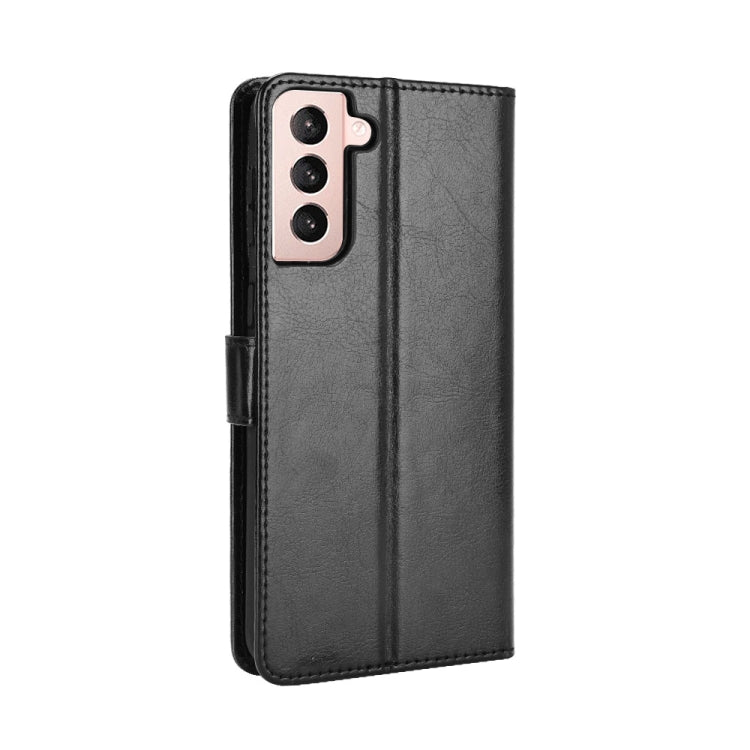 For Samsung Galaxy S21 5G Retro Crazy Horse Texture Horizontal Flip Leather Case with Holder & Card Slots & Photo Frame