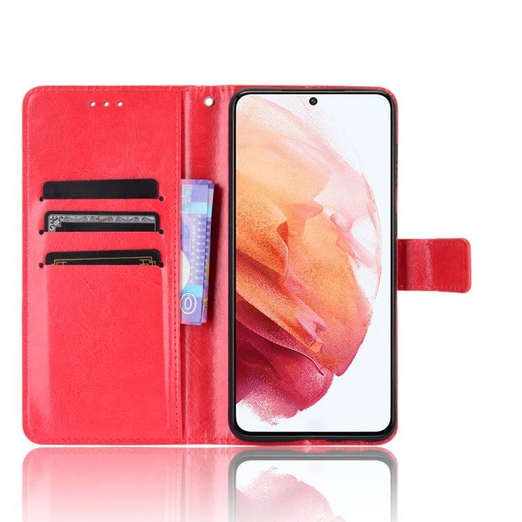 For Samsung Galaxy S21 5G Retro Crazy Horse Texture Horizontal Flip Leather Case with Holder & Card Slots & Photo Frame
