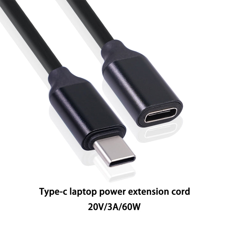 Type-C / USB-C Male to Female PD Power Extended Cable, Length:0.5m