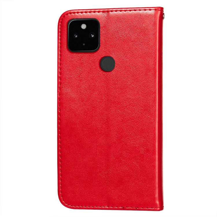 For Google Pixel 4A 5G Flower Vine Embossing Pattern Horizontal Flip Leather Case with Card Slot & Holder & Wallet & Lanyard