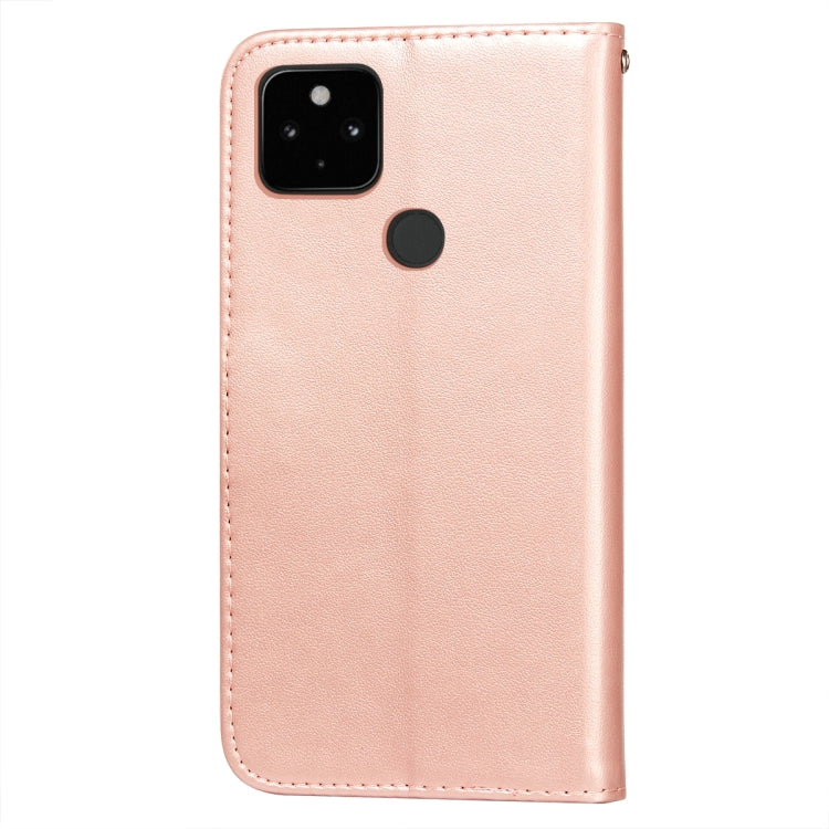 For Google Pixel 4A 5G Flower Vine Embossing Pattern Horizontal Flip Leather Case with Card Slot & Holder & Wallet & Lanyard