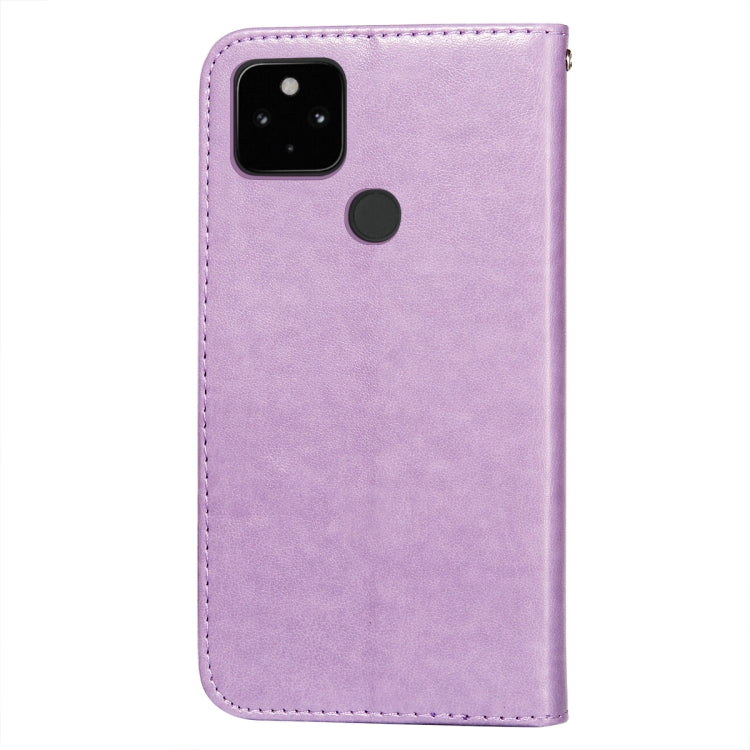 For Google Pixel 4A 5G Flower Vine Embossing Pattern Horizontal Flip Leather Case with Card Slot & Holder & Wallet & Lanyard