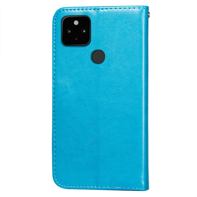 For Google Pixel 4A 5G Flower Vine Embossing Pattern Horizontal Flip Leather Case with Card Slot & Holder & Wallet & Lanyard