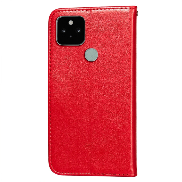 For Google Pixel 5 Flower Vine Embossing Pattern Horizontal Flip Leather Case with Card Slot & Holder & Wallet & Lanyard