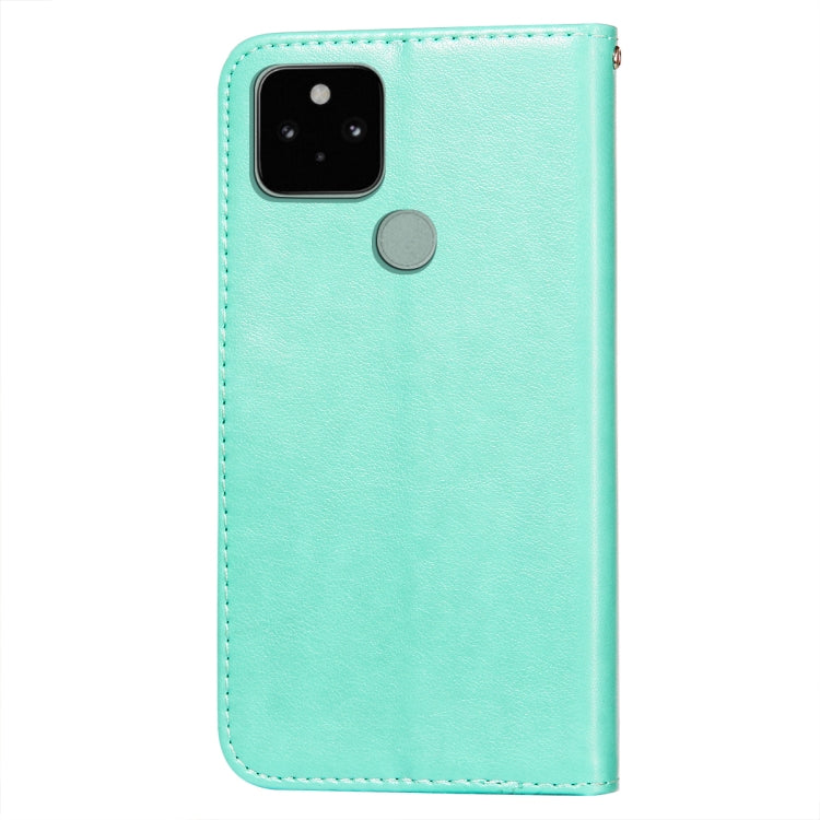 For Google Pixel 5 Flower Vine Embossing Pattern Horizontal Flip Leather Case with Card Slot & Holder & Wallet & Lanyard