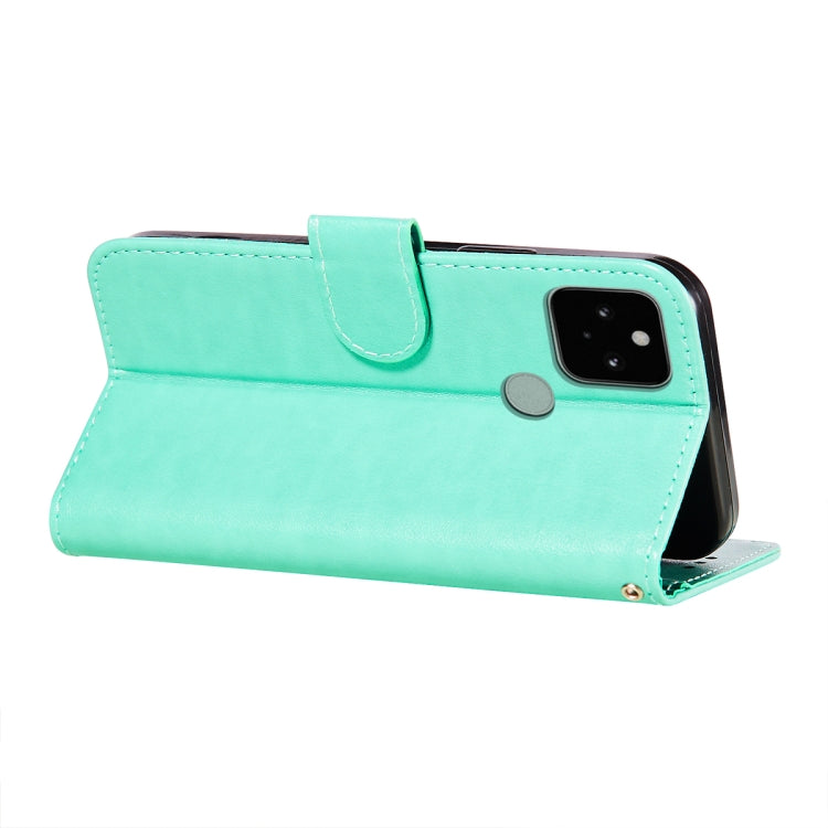 For Google Pixel 5 Flower Vine Embossing Pattern Horizontal Flip Leather Case with Card Slot & Holder & Wallet & Lanyard