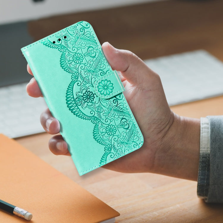 For Google Pixel 5 Flower Vine Embossing Pattern Horizontal Flip Leather Case with Card Slot & Holder & Wallet & Lanyard
