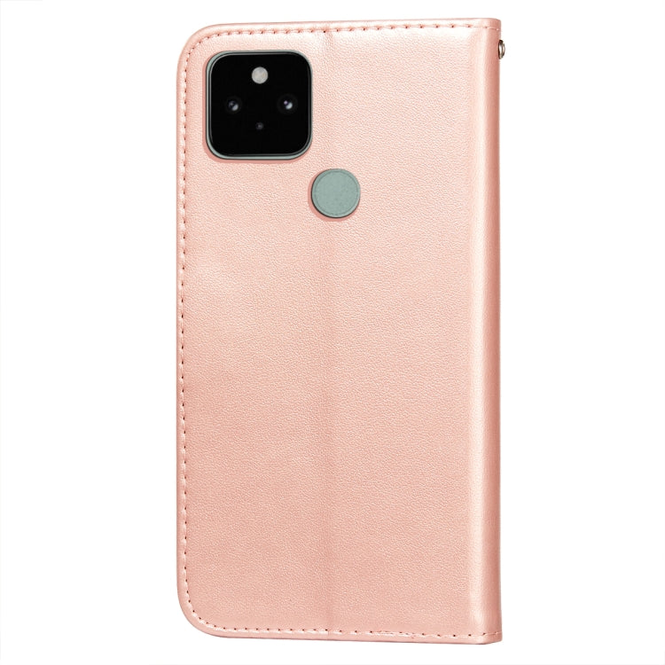 For Google Pixel 5 Flower Vine Embossing Pattern Horizontal Flip Leather Case with Card Slot & Holder & Wallet & Lanyard