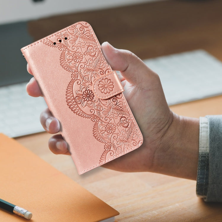 For Google Pixel 5 Flower Vine Embossing Pattern Horizontal Flip Leather Case with Card Slot & Holder & Wallet & Lanyard