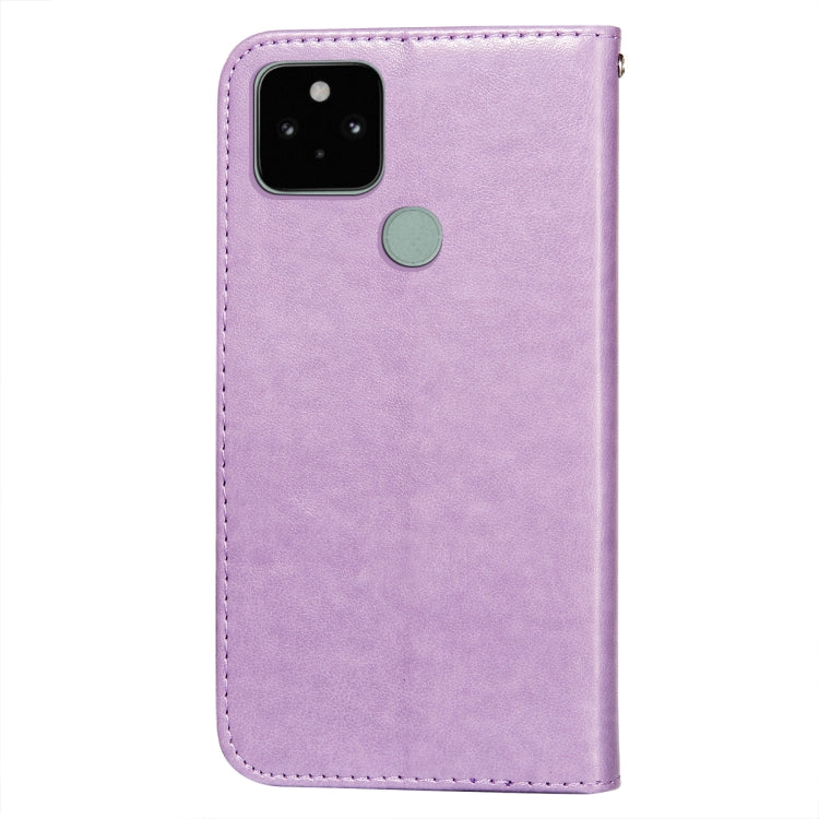 For Google Pixel 5 Flower Vine Embossing Pattern Horizontal Flip Leather Case with Card Slot & Holder & Wallet & Lanyard