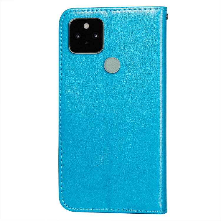 For Google Pixel 5 Flower Vine Embossing Pattern Horizontal Flip Leather Case with Card Slot & Holder & Wallet & Lanyard