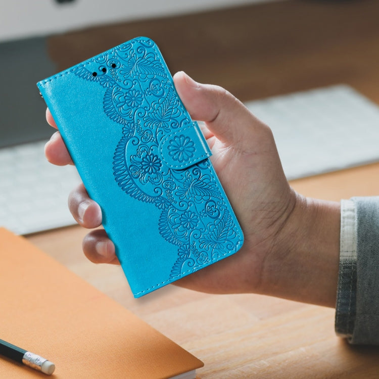 For Google Pixel 5 Flower Vine Embossing Pattern Horizontal Flip Leather Case with Card Slot & Holder & Wallet & Lanyard