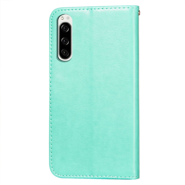 For Sony Xperia 5 Flower Vine Embossing Pattern Horizontal Flip Leather Case with Card Slot & Holder & Wallet & Lanyard