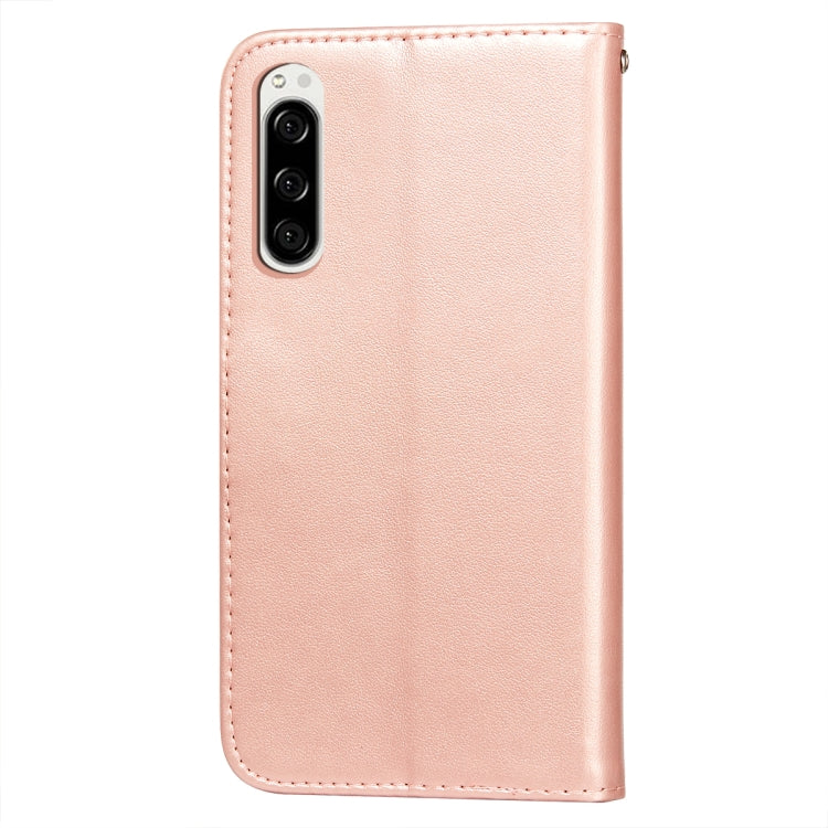 For Sony Xperia 5 Flower Vine Embossing Pattern Horizontal Flip Leather Case with Card Slot & Holder & Wallet & Lanyard