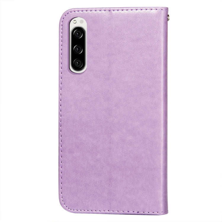 For Sony Xperia 5 Flower Vine Embossing Pattern Horizontal Flip Leather Case with Card Slot & Holder & Wallet & Lanyard