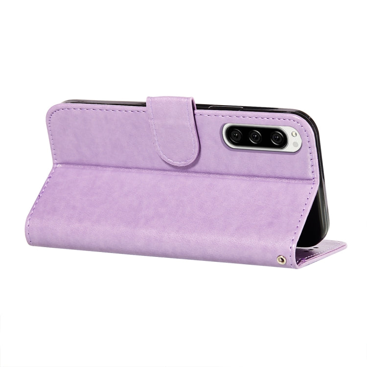 For Sony Xperia 5 Flower Vine Embossing Pattern Horizontal Flip Leather Case with Card Slot & Holder & Wallet & Lanyard