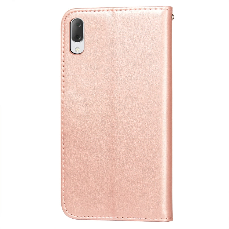 For Sony Xperia L3 Flower Vine Embossing Pattern Horizontal Flip Leather Case with Card Slot & Holder & Wallet & Lanyard