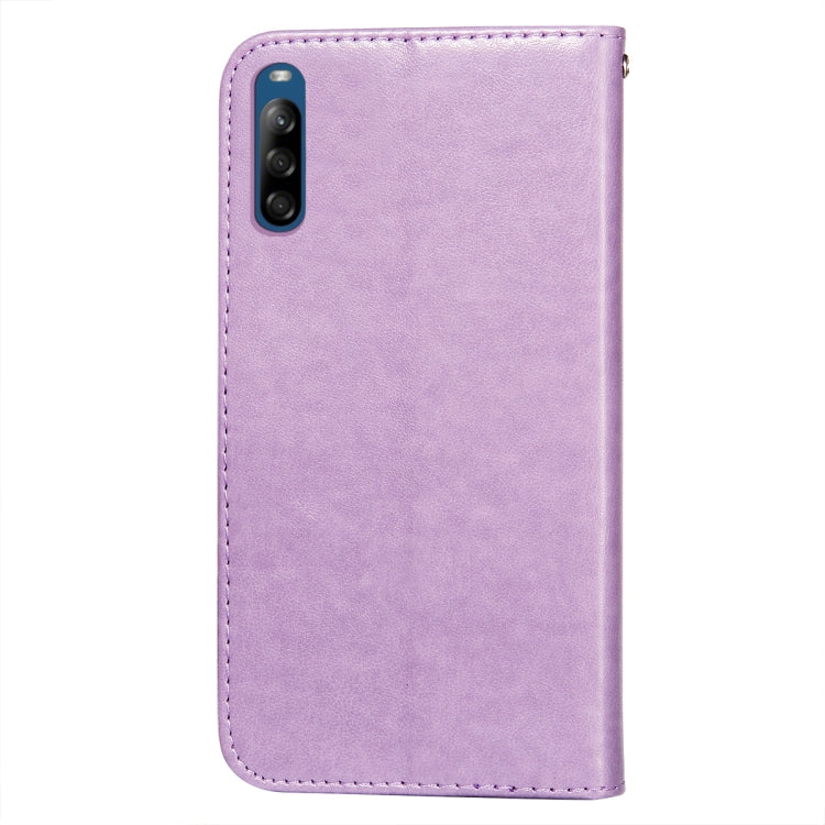 For Sony Xperia L4 Flower Vine Embossing Pattern Horizontal Flip Leather Case with Card Slot & Holder & Wallet & Lanyard