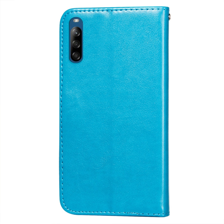 For Sony Xperia L4 Flower Vine Embossing Pattern Horizontal Flip Leather Case with Card Slot & Holder & Wallet & Lanyard