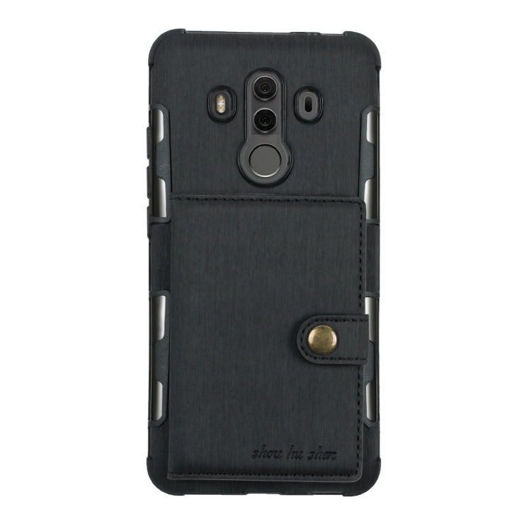 For Huawei Mate 10 Pro Brushed Texture Shockproof PU + TPU Case, with Card Slots & Wallet & Photo Frame