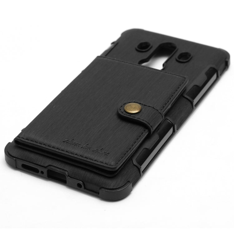 For Huawei Mate 10 Pro Brushed Texture Shockproof PU + TPU Case, with Card Slots & Wallet & Photo Frame