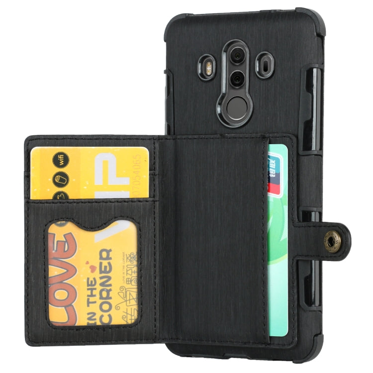 For Huawei Mate 10 Pro Brushed Texture Shockproof PU + TPU Case, with Card Slots & Wallet & Photo Frame