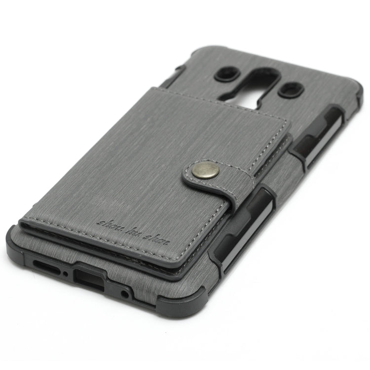 For Huawei Mate 10 Pro Brushed Texture Shockproof PU + TPU Case, with Card Slots & Wallet & Photo Frame