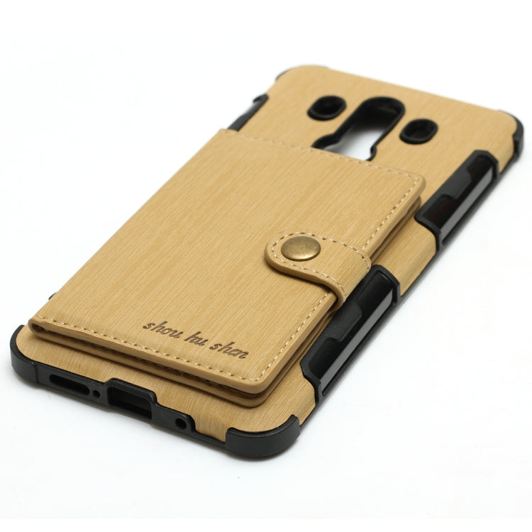 For Huawei Mate 10 Pro Brushed Texture Shockproof PU + TPU Case, with Card Slots & Wallet & Photo Frame