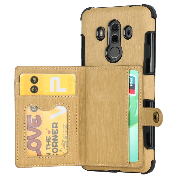 For Huawei Mate 10 Pro Brushed Texture Shockproof PU + TPU Case, with Card Slots & Wallet & Photo Frame