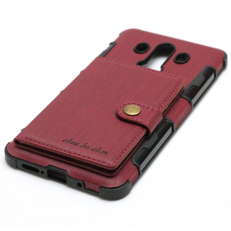 For Huawei Mate 10 Pro Brushed Texture Shockproof PU + TPU Case, with Card Slots & Wallet & Photo Frame