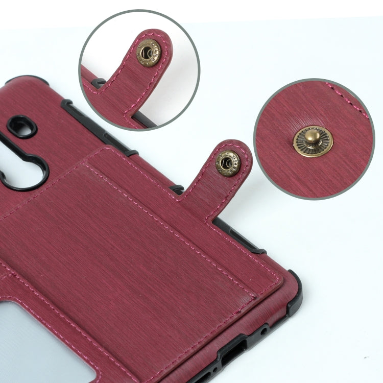 For Huawei Mate 10 Pro Brushed Texture Shockproof PU + TPU Case, with Card Slots & Wallet & Photo Frame