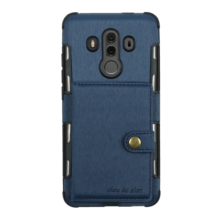 For Huawei Mate 10 Pro Brushed Texture Shockproof PU + TPU Case, with Card Slots & Wallet & Photo Frame