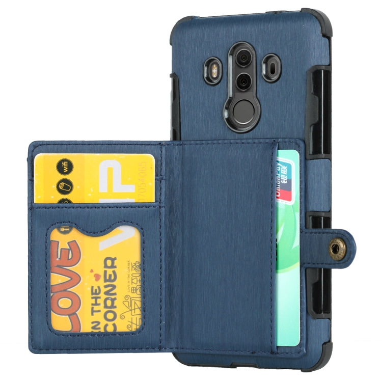 For Huawei Mate 10 Pro Brushed Texture Shockproof PU + TPU Case, with Card Slots & Wallet & Photo Frame